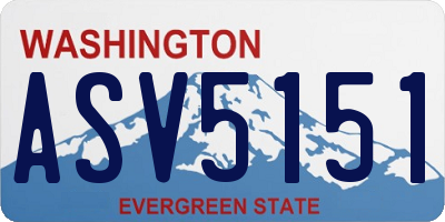 WA license plate ASV5151