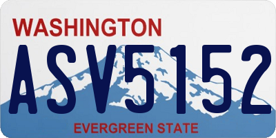WA license plate ASV5152