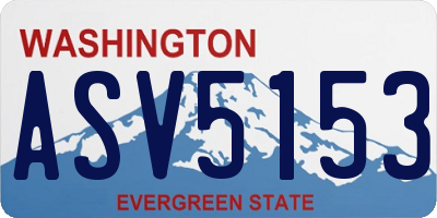 WA license plate ASV5153