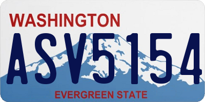 WA license plate ASV5154