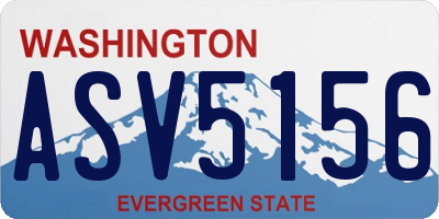 WA license plate ASV5156
