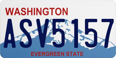 WA license plate ASV5157