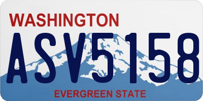 WA license plate ASV5158