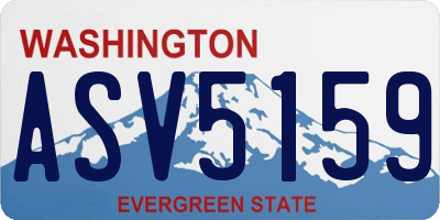 WA license plate ASV5159