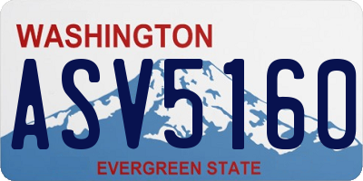 WA license plate ASV5160