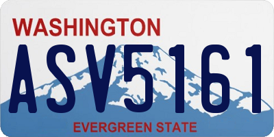 WA license plate ASV5161