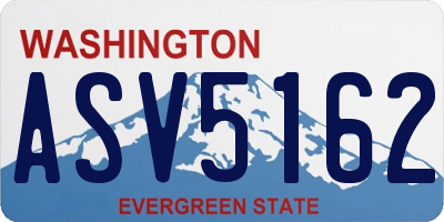 WA license plate ASV5162