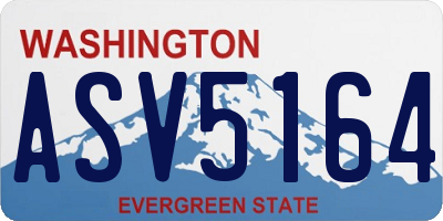 WA license plate ASV5164