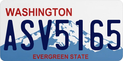 WA license plate ASV5165