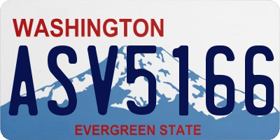WA license plate ASV5166