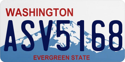 WA license plate ASV5168