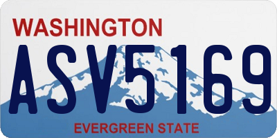 WA license plate ASV5169