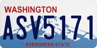 WA license plate ASV5171