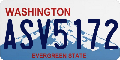 WA license plate ASV5172