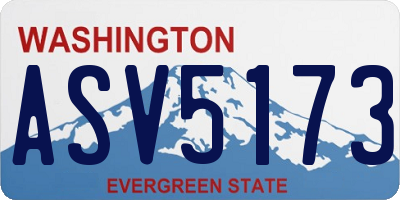 WA license plate ASV5173