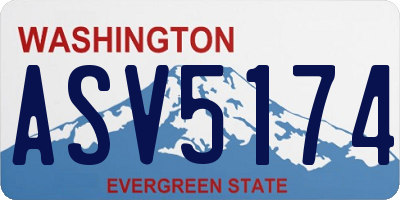 WA license plate ASV5174