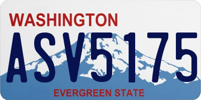 WA license plate ASV5175