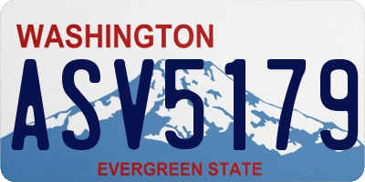 WA license plate ASV5179