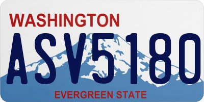 WA license plate ASV5180