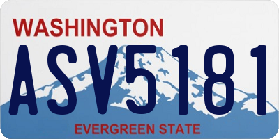 WA license plate ASV5181