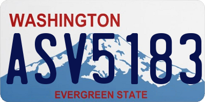 WA license plate ASV5183