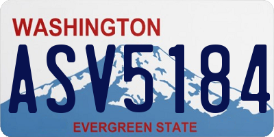 WA license plate ASV5184