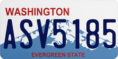 WA license plate ASV5185