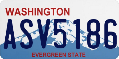 WA license plate ASV5186