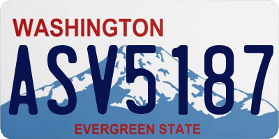 WA license plate ASV5187