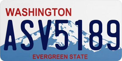 WA license plate ASV5189