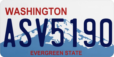 WA license plate ASV5190