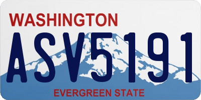 WA license plate ASV5191