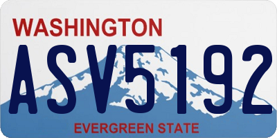 WA license plate ASV5192