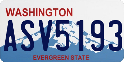 WA license plate ASV5193