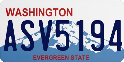 WA license plate ASV5194