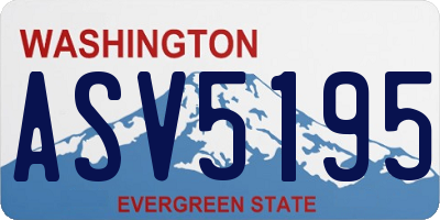 WA license plate ASV5195