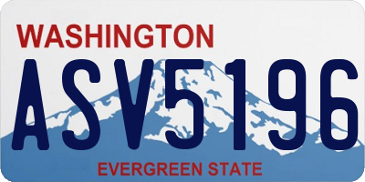 WA license plate ASV5196