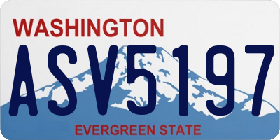 WA license plate ASV5197