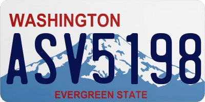 WA license plate ASV5198