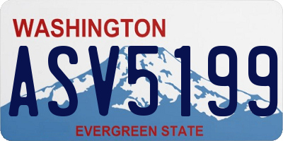 WA license plate ASV5199