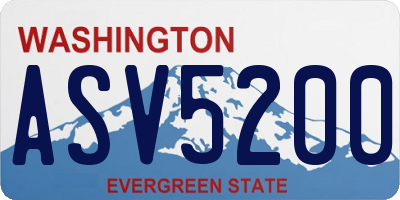 WA license plate ASV5200