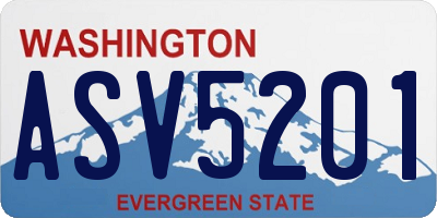 WA license plate ASV5201