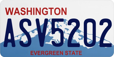 WA license plate ASV5202