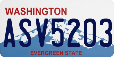 WA license plate ASV5203