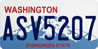 WA license plate ASV5207