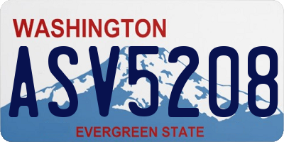 WA license plate ASV5208