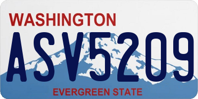 WA license plate ASV5209