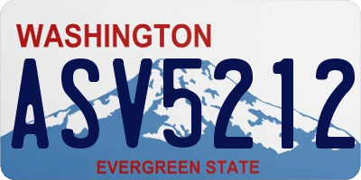 WA license plate ASV5212