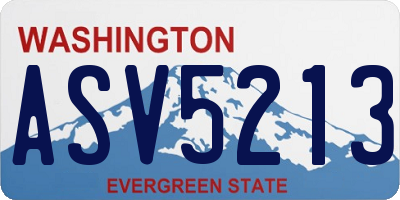 WA license plate ASV5213