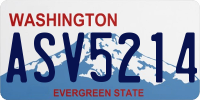 WA license plate ASV5214